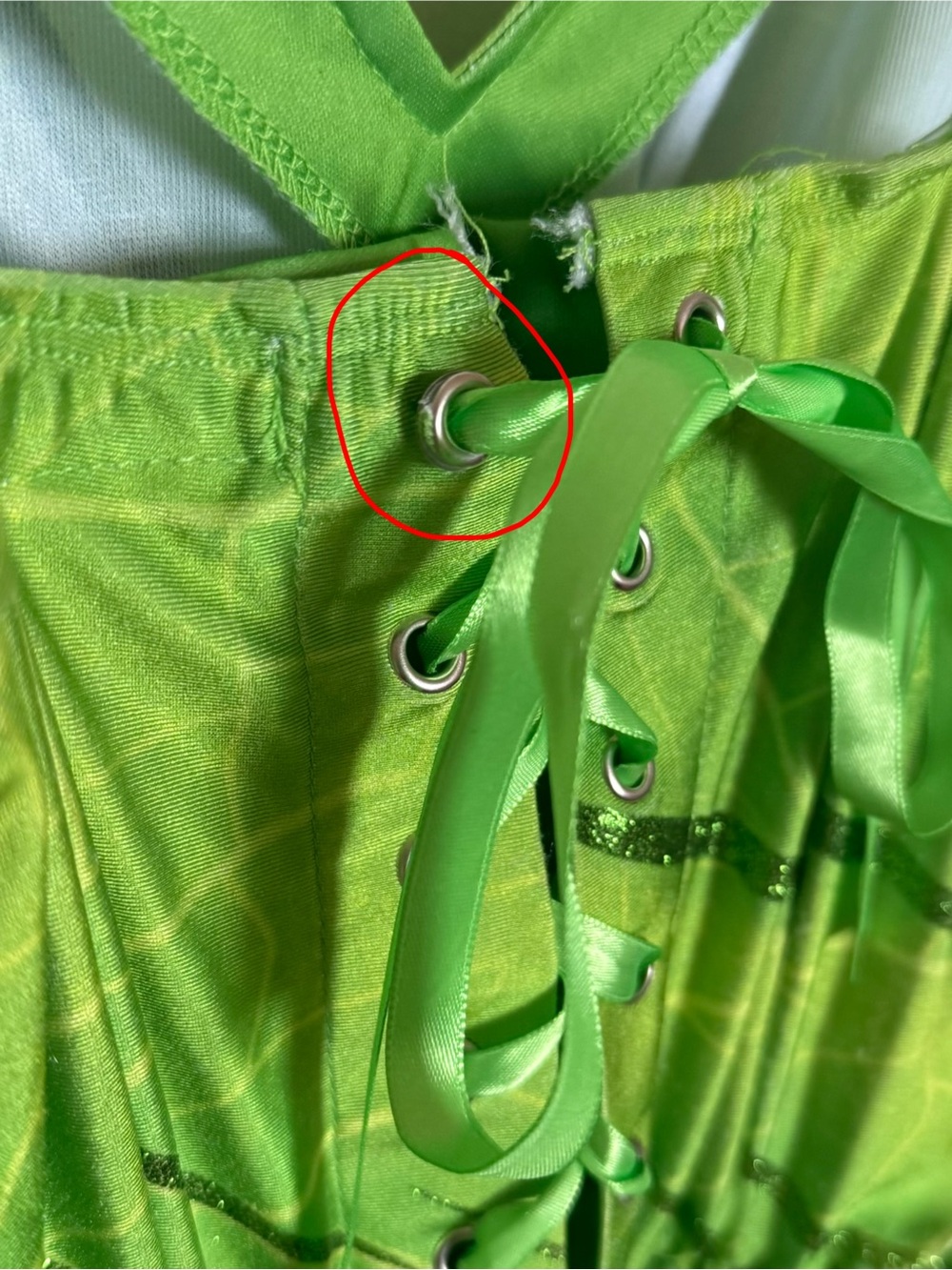 Disney Tinkerbell Green Fairy Costume with Iridescent Wings Small - Picture 12 of 14